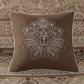 5 Piece Reversible Jacquard Bedspread Set Brown Gold Queen Queen Brown Gold Microfiber