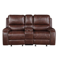 Keily 3 Piece Manual Reclining Living Room Set In Faux Leather Dark Brown Dark Brown Faux Leather