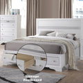 Naima White Finish Queen Bed W Storage White Synthetic Wood