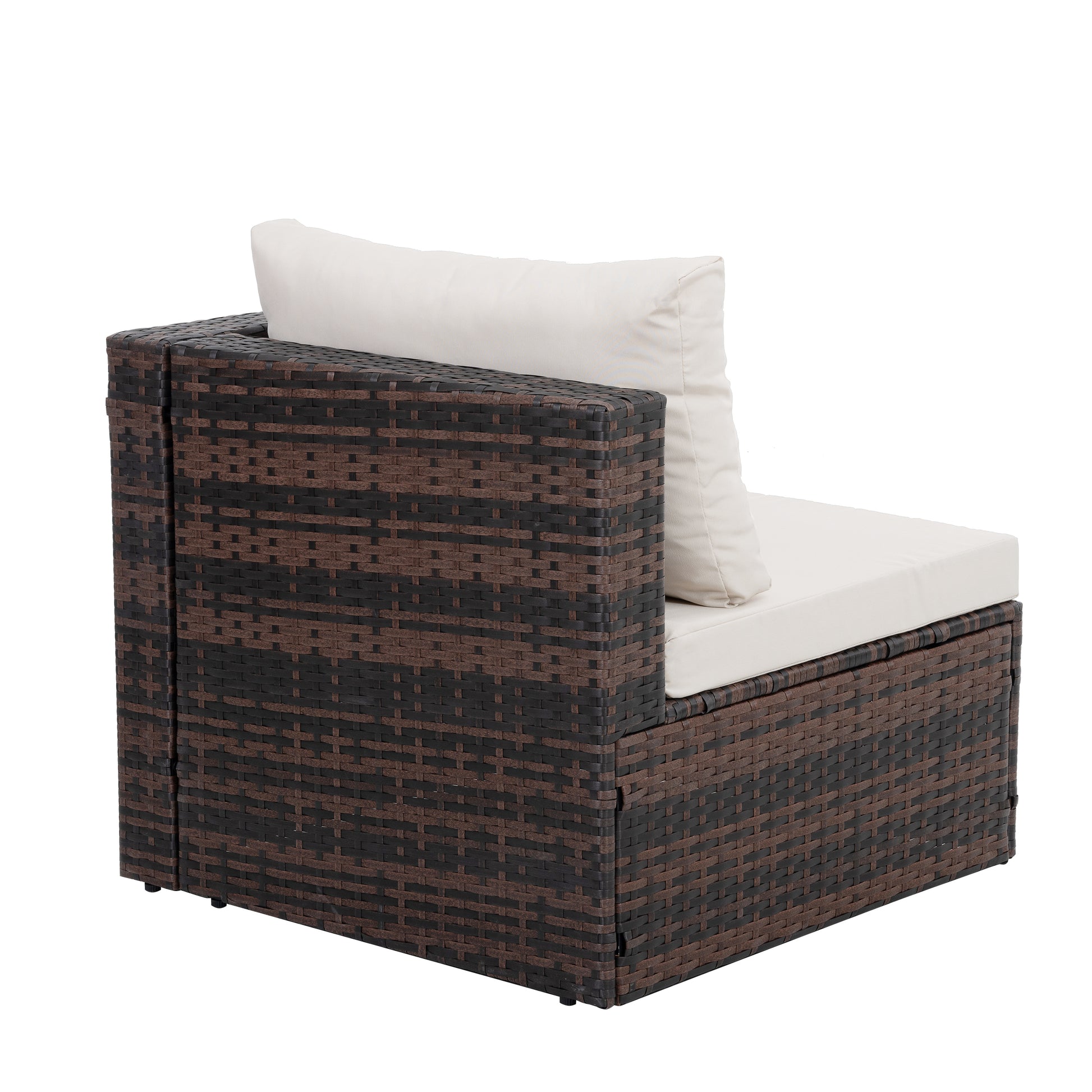 Patio Furniture, Outdoor Furniture, Seasonal Pe Wicker Furniture, 5 Set Wicker Furniture With Tempered Glass Coffee Table Brown Seats 4 Pe Rattan Iron Waterproof Fabric