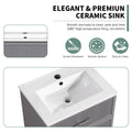 24 Inch Bathroom Vanity With Ceramic Sink Set, Modern Freestanding Bathroom Storage Cabinet With 2 Drawers, Floor Standing Bath Vanity Combo, Gray Grey Mdf