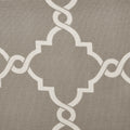 Fretwork Print Grommet Top Window Valance Grey White 50X18