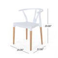 Plastic Dining Chair Set Of 2 White Polypropylene
