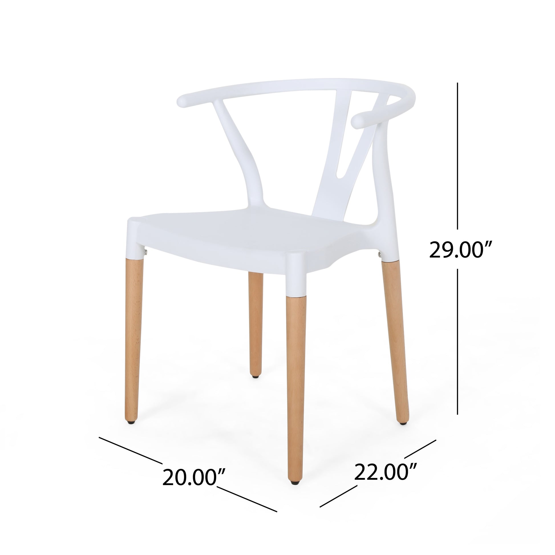 Plastic Dining Chair Set Of 2 White Polypropylene
