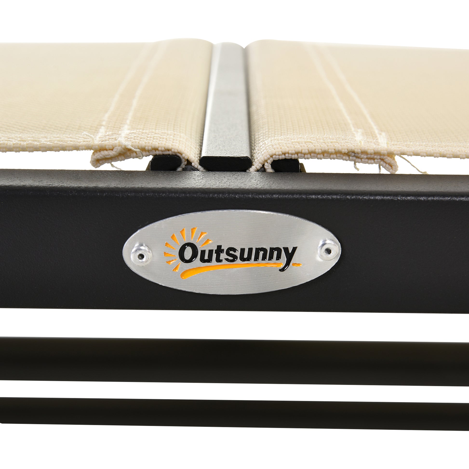 Outsunny 2 Person Outdoor Glider Bench, Patio Double Swing Rocking Chair Loveseat W Powder Coated Steel Frame For Backyard Garden Porch, Beige Beige Steel