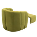 Coolmore Accent Chair With Ottoman, Mid Century Modern Barrel Chair Upholstered Club Tub Round Arms Chair For Living Room Bedroom Office Olive Green Velvet Olive Green Foam Velvet