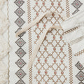 Cotton Printed Duvet Cover Set With Chenille Queen Multicolor Cotton