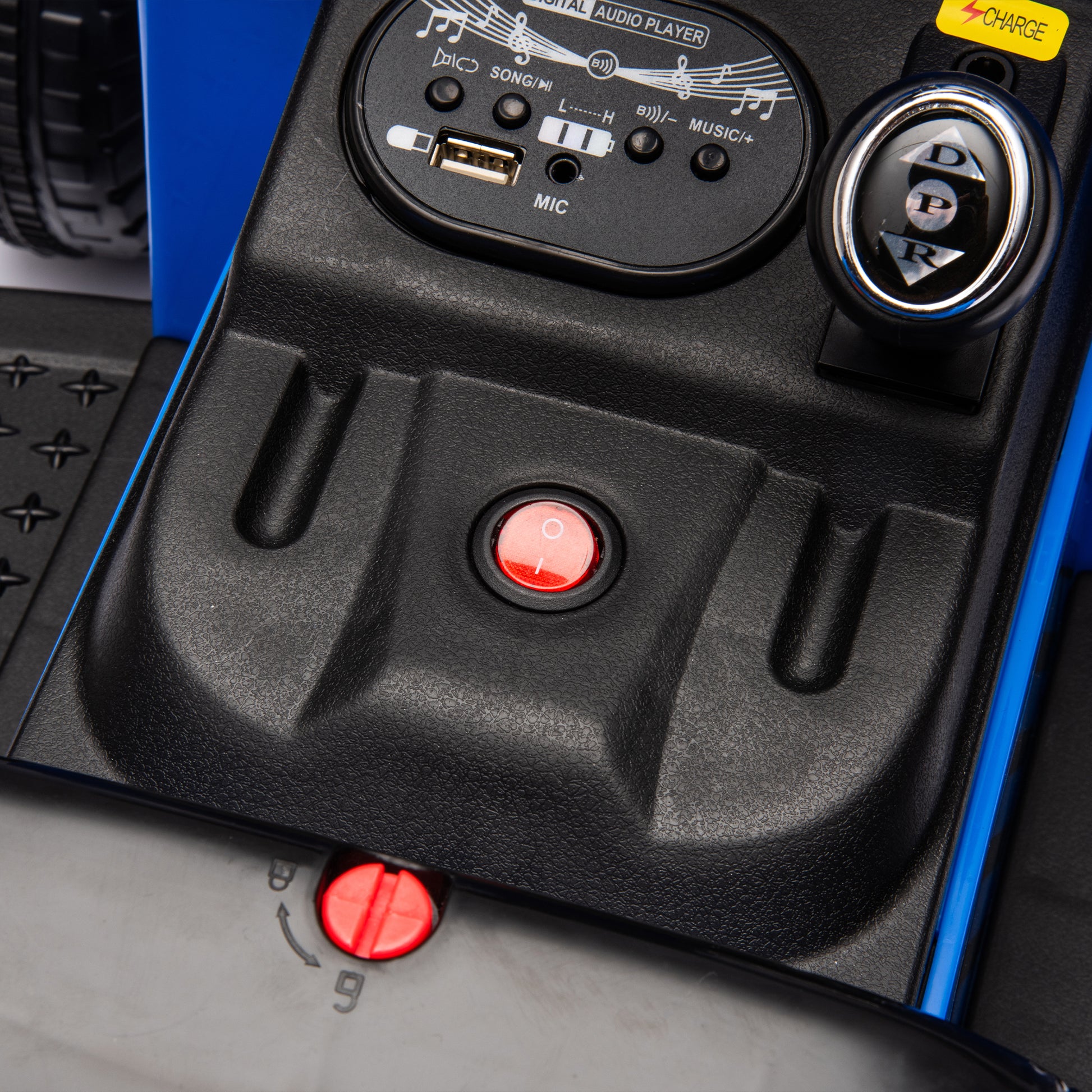 12V Kids Ride On Electric Tractor Black Knight,Kids Ride On Toy.2Wd,Non Skid Tires, Steering Wheel, Foot Pedal,With Removable Storage Tug,Light,Bluetooth,Music,Mp3,Usb,Power Display For Kids Aged 2 3. Blue 50 99 Lbs Polypropylene