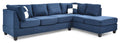 Malone G630B Sc Sectional Without Ottoman Navy Blue Navy Blue Foam Microfiber 3 Seat