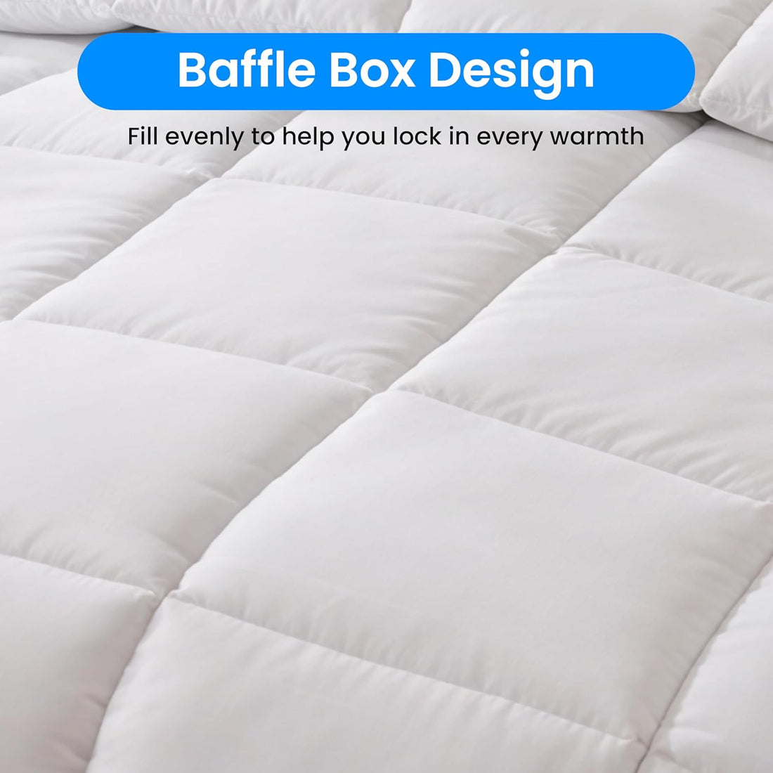 Comforter Queen Size, All Season Duvet Insert, Quilted Soft Down Alternative Bedding Comforter Reversible With Corner Tabs, Lightweight & Warm Microfiber, Machine Washable, 88"X88" White White