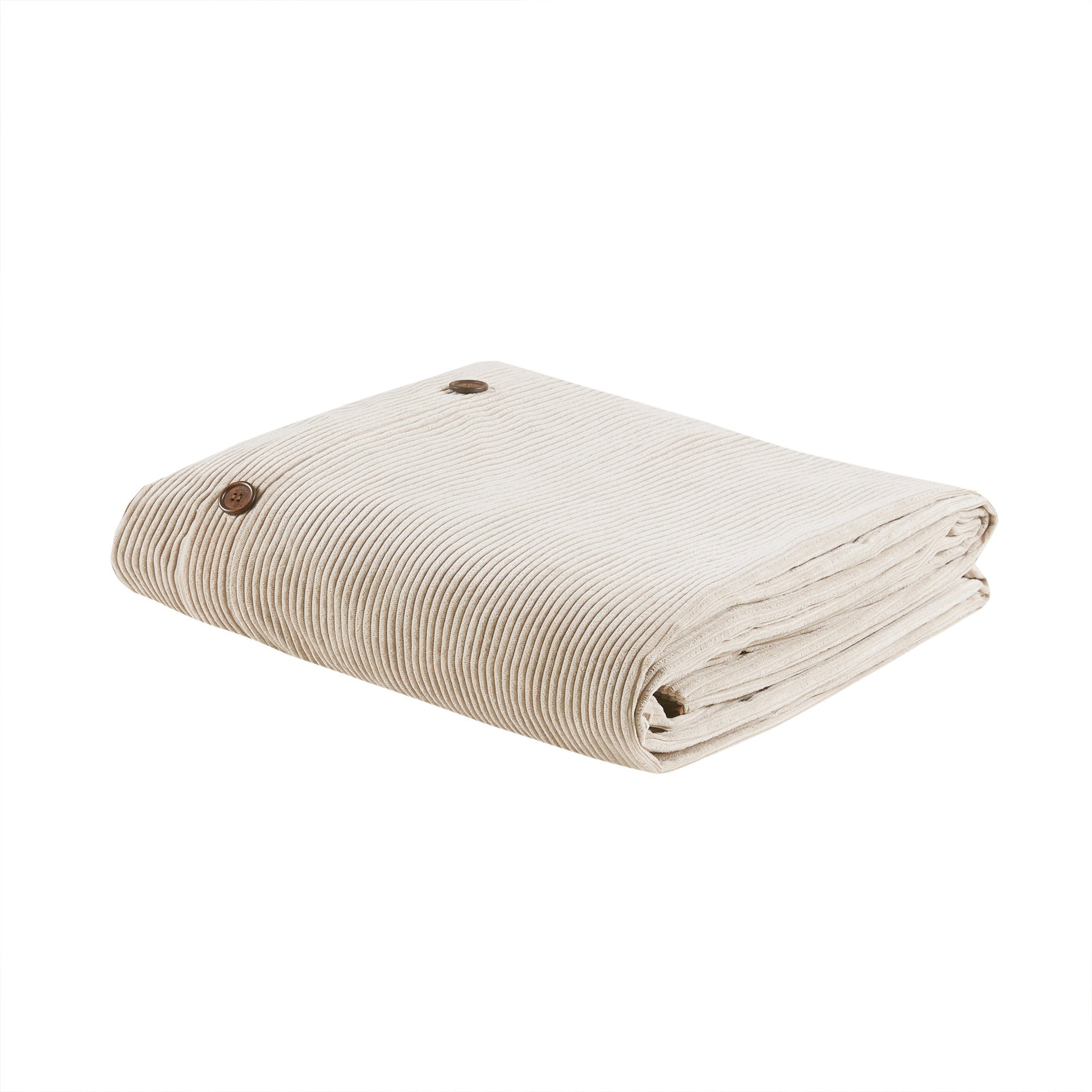 3 Piece Corduroy Duvet Cover Set Queen Tan Polyester