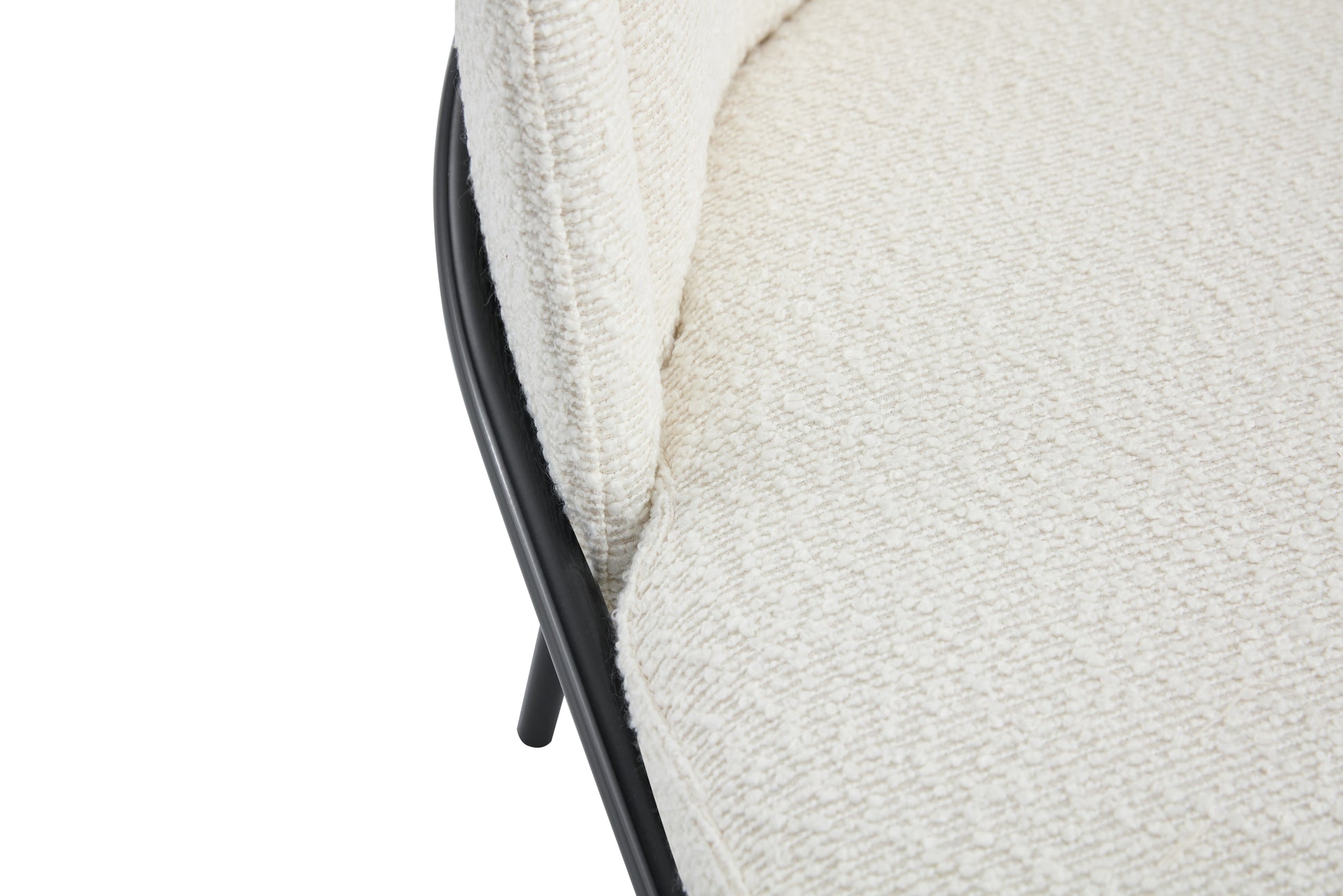 Set Of 2 Dinning Chair Antique White Fabric Metal