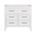 36'' Bathroom Vanity Without Sinkfree Standing Single Vanity Set With Four Drawers, Solid Wood Frame Bathroom Storage Cabinet Only Not Include Sink 4 White Bathroom Freestanding Solid Wood Mdf Painted