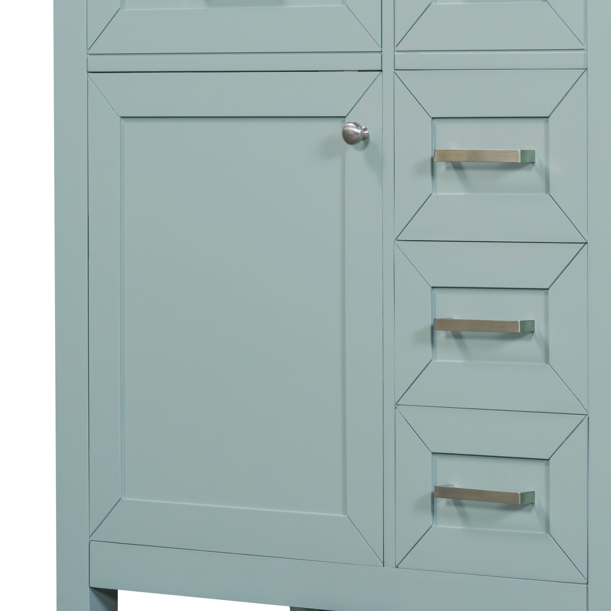 30" Bathroom Vanity Without Sink, Cabinet Base Only, Bathroom Cabinet With Drawers, Solid Frame And Mdf Board, Green Green Solid Wood Mdf