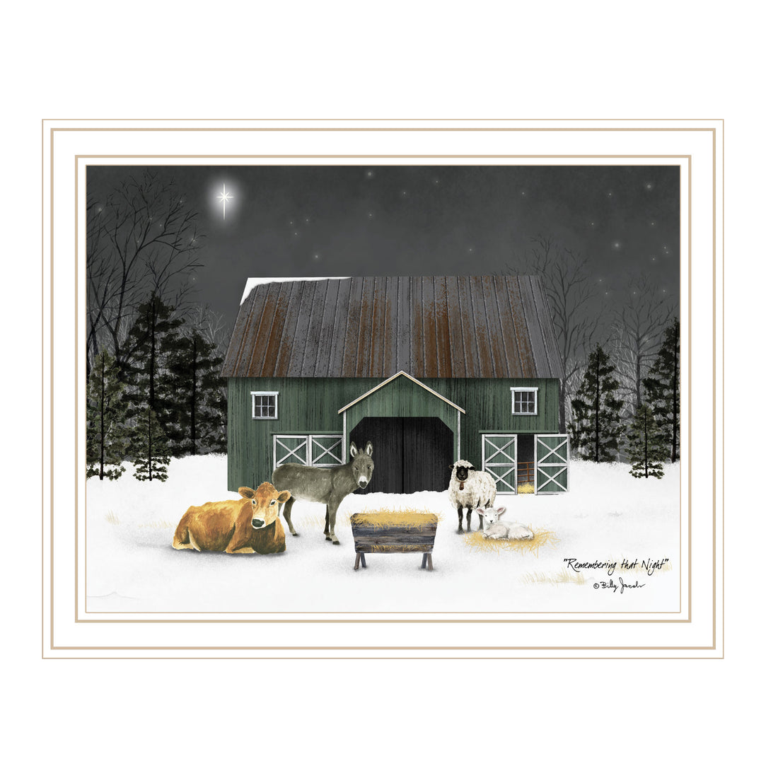 Remembering The Night White Framed Wall Art For Living Room, Bedroom Wall Art Print For Home Decor By Billy Jacobs Multi Wood Paper