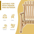 Outsunny Outdoor Wooden Rocking Chair, Single Person Rustic Adirondack Rocker With Slatted Seat, High Backrest, Armrests For Patio, Garden And Porch, Natural Natural Wood Wood