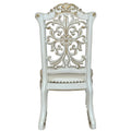 Ivory And Antique Pearl Side Chair With Trim Set Of 2 Solid Ivory Dining Room Side Chair Solid Back Set Of 2 Faux Leather