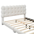 Full Size Upholstered Platform Bed With Soft Headboard,Beige Full Beige Upholstered
