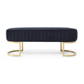 47.24'' Width Modern Ottoman Bench, Upholstered Sherpa Fabric End Of Bed Bench, Shoe Bench Footrest Entryway Bench Coffee Table For Living Room, Bedroom,Beige Black Velvet Bedroom Fiber Foam And Polyester Fiber Pad Velvet