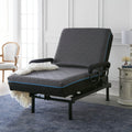 Adjustable Sit To Stand Bed W Remote With Convenient Lift Twin Blue Metal Twin