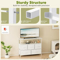 Tv Stand Dresser For Bedroom Entertainment Center With 5 Fabric Drawers, Storage Organizers Units For Living Room, Media Console Table With Open Shelf Up For 45