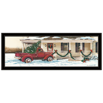Preparing For Christmas Black Framed Wall Art For Living Room, Bedroom Wall Art Print For Home Decor By John Rossini Multicolor Wood Paper