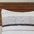 Cotton Printed Comforter Set With Trims Black White King Cal King King White Black Cotton
