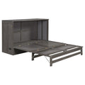 Queen Size Murphy Bed With Built In Charging Station, Antique Grey Box Spring Not Required Queen Antique Gray Wood Pine Wood