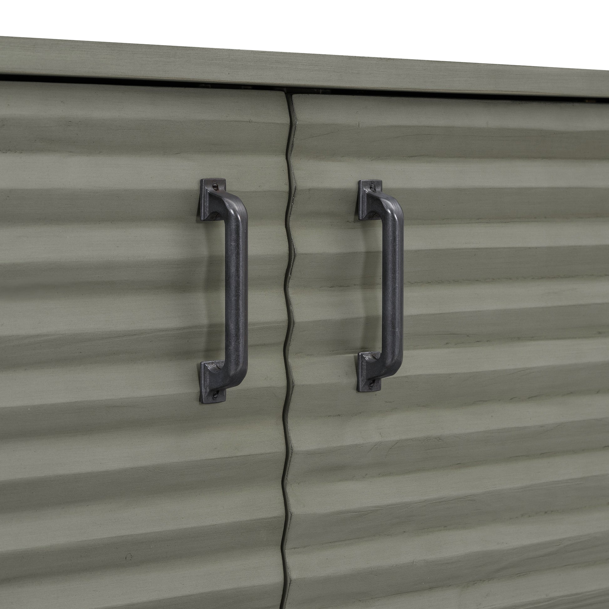 Sideboard With 4 Door Large Storage Buffet With Adjustable Shelves And Metal Handles For Kitchen, Living Room, Dining Room Antique Gray Antique Gray Solid Wood Mdf