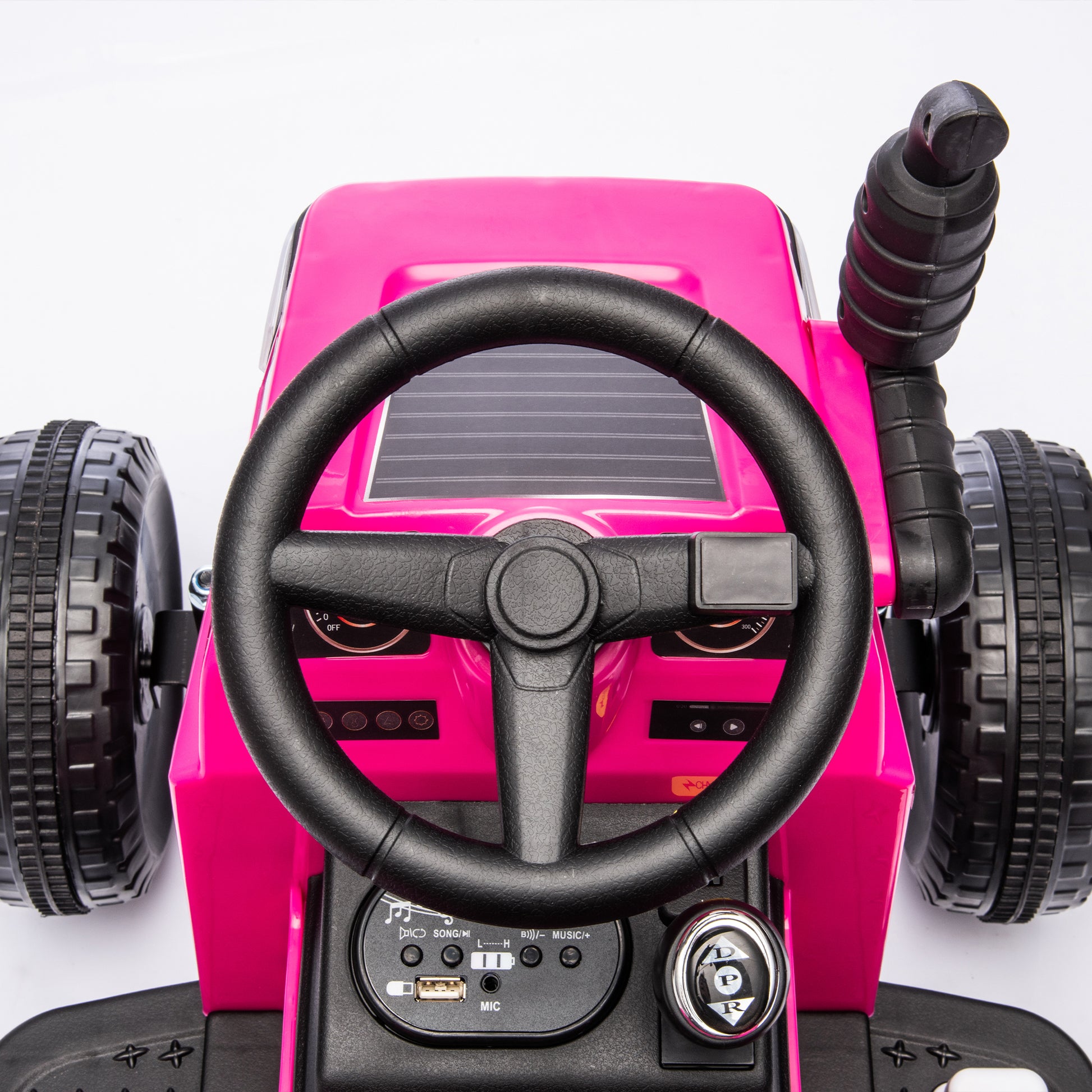 12V Kids Ride On Electric Tractor Black Knight,Kids Ride On Toy.2Wd,Non Skid Tires, Steering Wheel, Foot Pedal,With Removable Storage Tug,Light,Bluetooth,Music,Mp3,Usb,Power Display For Kids Aged 2 3. Rose Red 50 99 Lbs Polypropylene