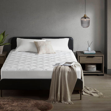 Overfilled Deep Pocket Mattress Pad White Full White Nylon Full