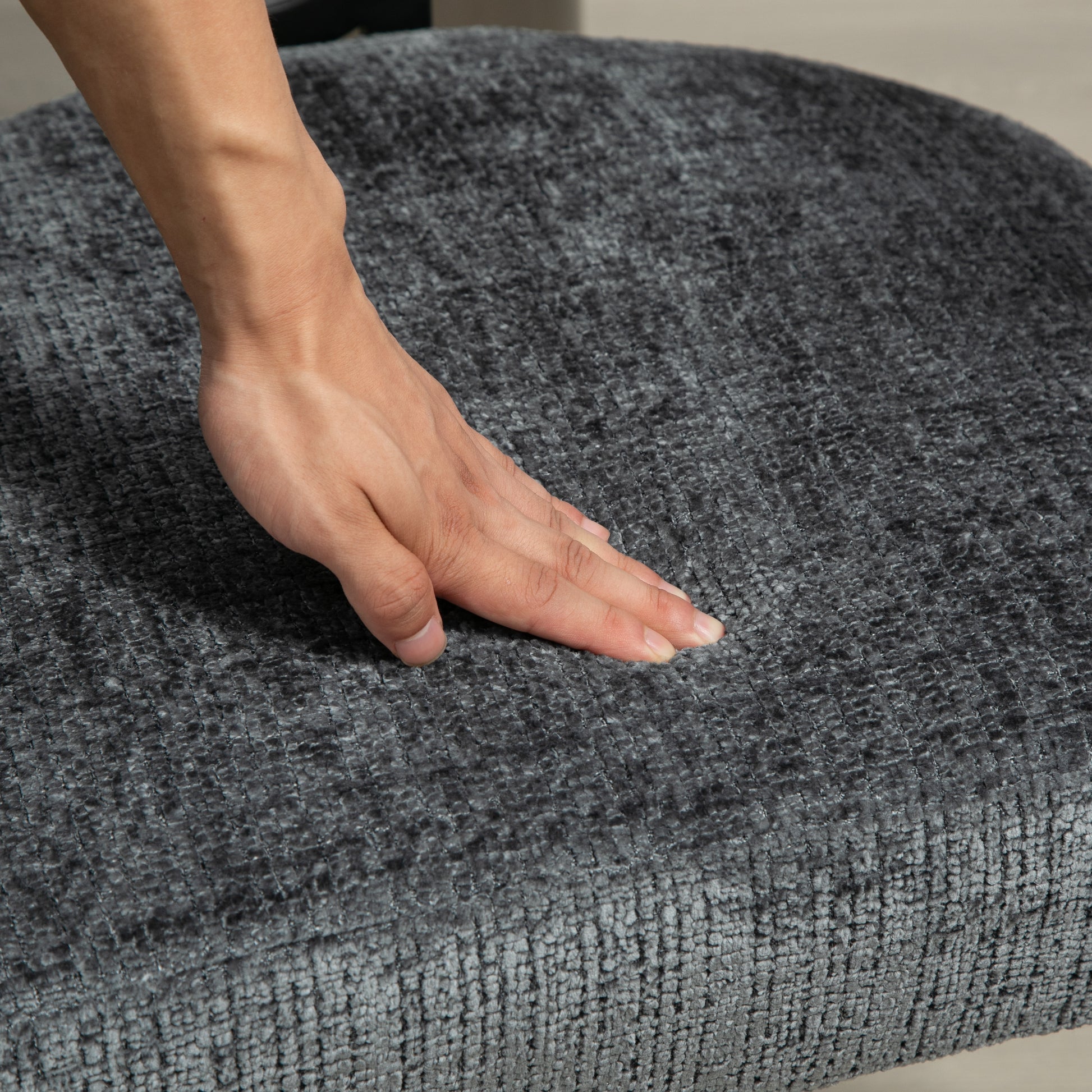 Coolmore Contemporary Designed Chenille Fabric Upholstered Accent Dining Chair Barrel Side Chairs Kitchen Armchair For Living Room Set Of 1 Gray Chenille Gray Primary Living Space Foam Chenille