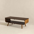 Alice Coffee Table Walnut Brown Leather