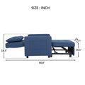 Sleeper Chair 3 In 1 Convertible Chair Bed Pull Out Sleeper Chair Beds Adjustable Single Armchair Sofa Bed With Usb Ports, Side Pocket, Linen Navy Navy Blue Linen Manual Handle Metal Primary Living Space Medium Soft Handle Pine Square Arms Foam Linen