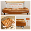 Dining Chairs Set Of 2, Fauex Leather Rattan Side Accent Chairs With Chrome Legs, Modern Mid Century Breuer Designed Chairs, Upholstered Dining Living Room Kitchen Chairs Brown 2Pcs Brown Faux