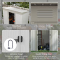 Outsunny 7' X 4' Metal Lean To Garden Shed, Outdoor Storage Shed, Garden Tool House With Double Sliding Doors, 2 Air Vents For Backyard, Patio, Lawn, Silver Silver Steel
