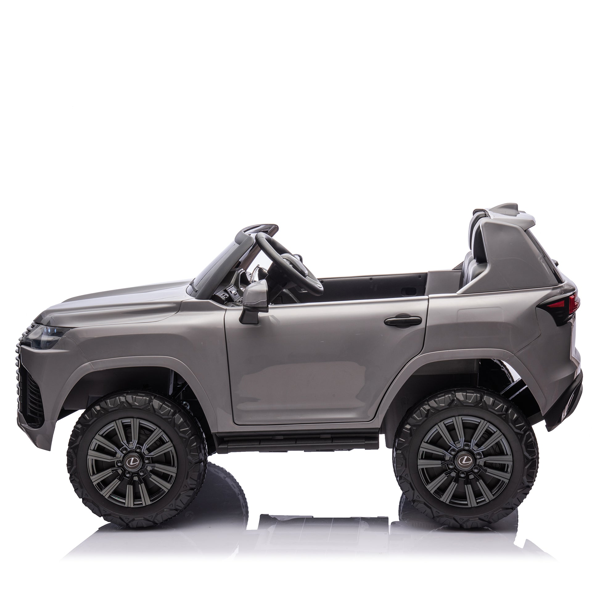 Licensed Lexus Lx600 24V Two Seater Kids Ride On Car W Parents Control,Seat Width 20 Inches,2Wd,Four Wheel Suspension,Bluetooth,Mp3,Music,Adjustable Volume,Power Display,Speeds 1.86 3.11Mph For Kids. Gray Polypropylene