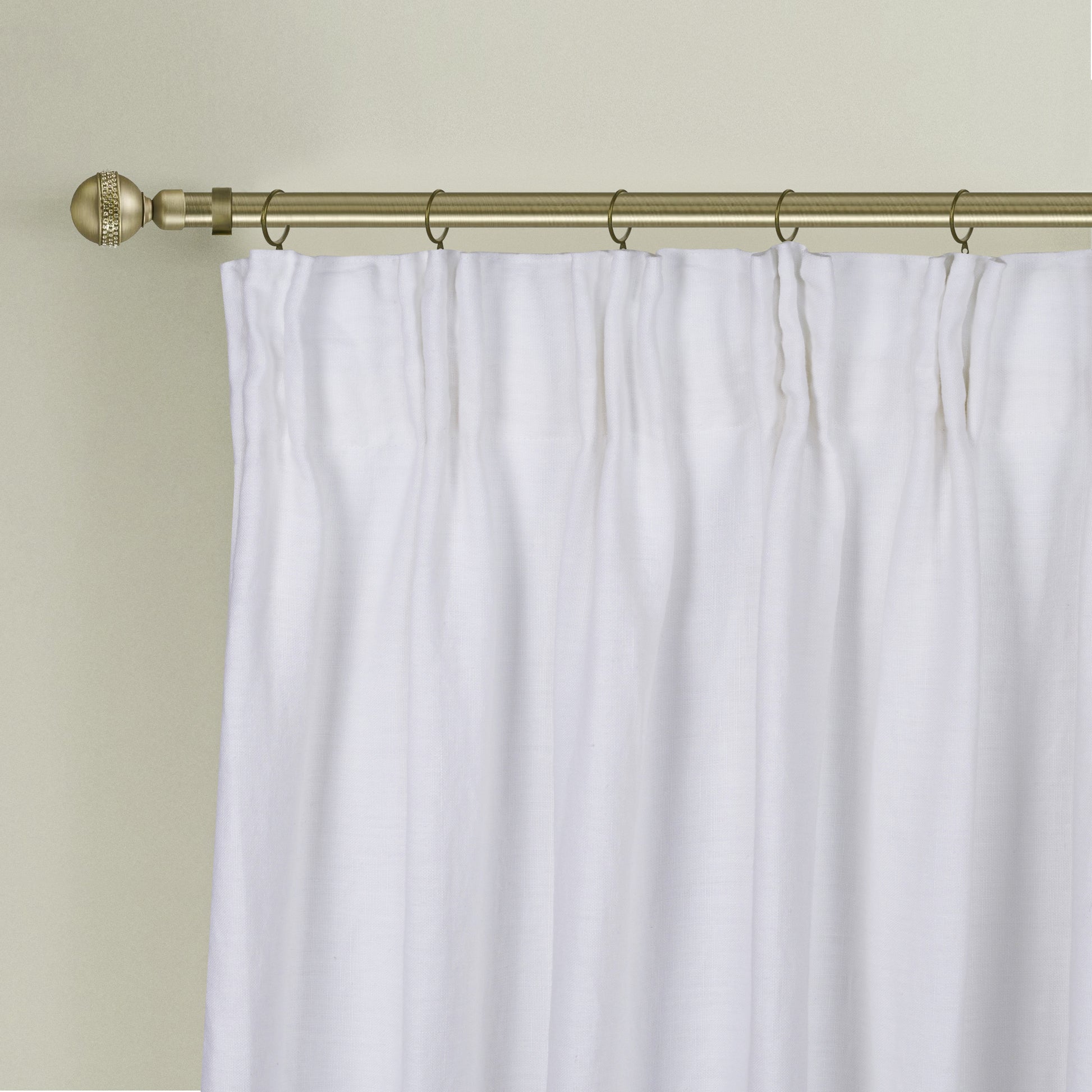 Newport Cotton Lining Window Curtains For Bedroom, Linen Curtains For Living Room, 96 Inches Long Curtains For Living Room, White White Linen