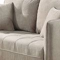 Hak 52 Inch Loveseat, Rounded Curved Arms, Biscuit Tufting, Wood Legs, Taupe Taupe Solid Wood 2 Seat