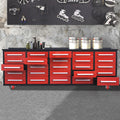10Ft Workbench With Storage Drawers 25 Drawers Red Red Steel