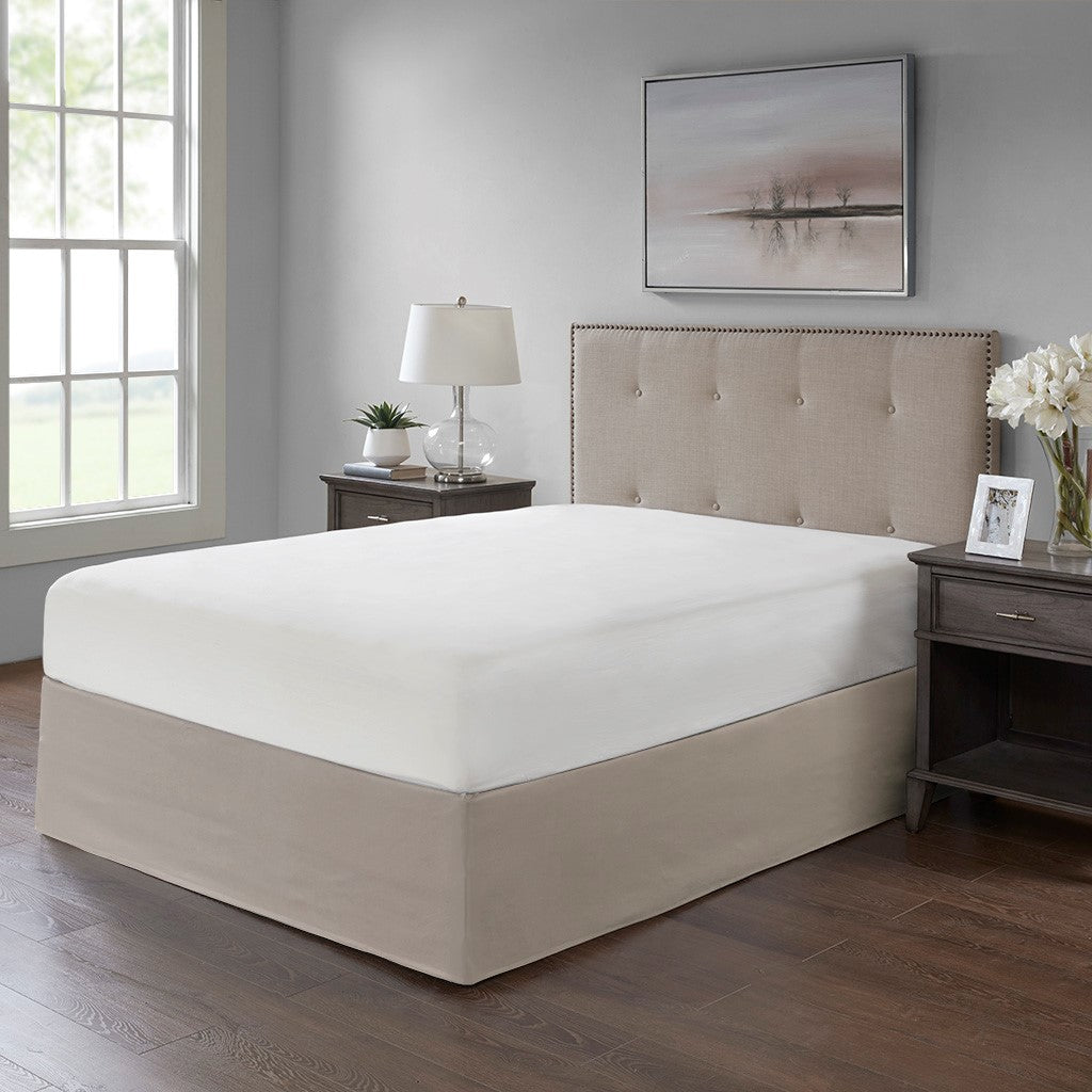 Wrap Around Adjustable Bedskirt Khaki One Size Khaki Microfiber