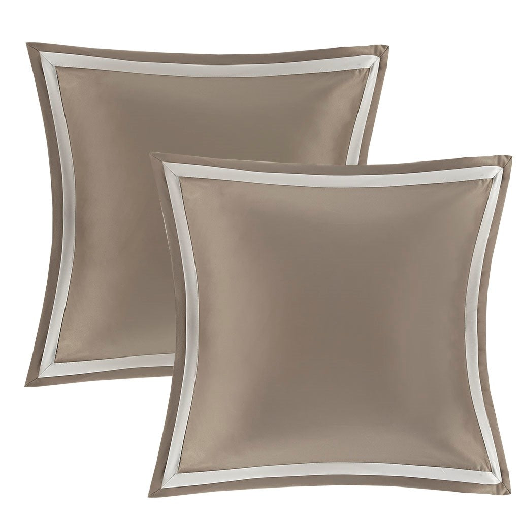 8 Piece Jacquard Comforter Set Tan Ivory Cal King California King Tan Ivory Polyester