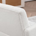 Homcom Modern Sherpa Accent Chair With Tufted Pattern And Steel Legs, White White Polyester
