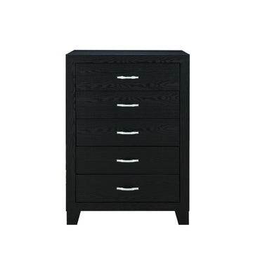 Carlos Black Chest Black Solid Wood Mdf