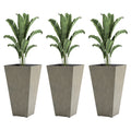 Outsunny Set Of 3 Tall Planters With Drainage Hole, 28