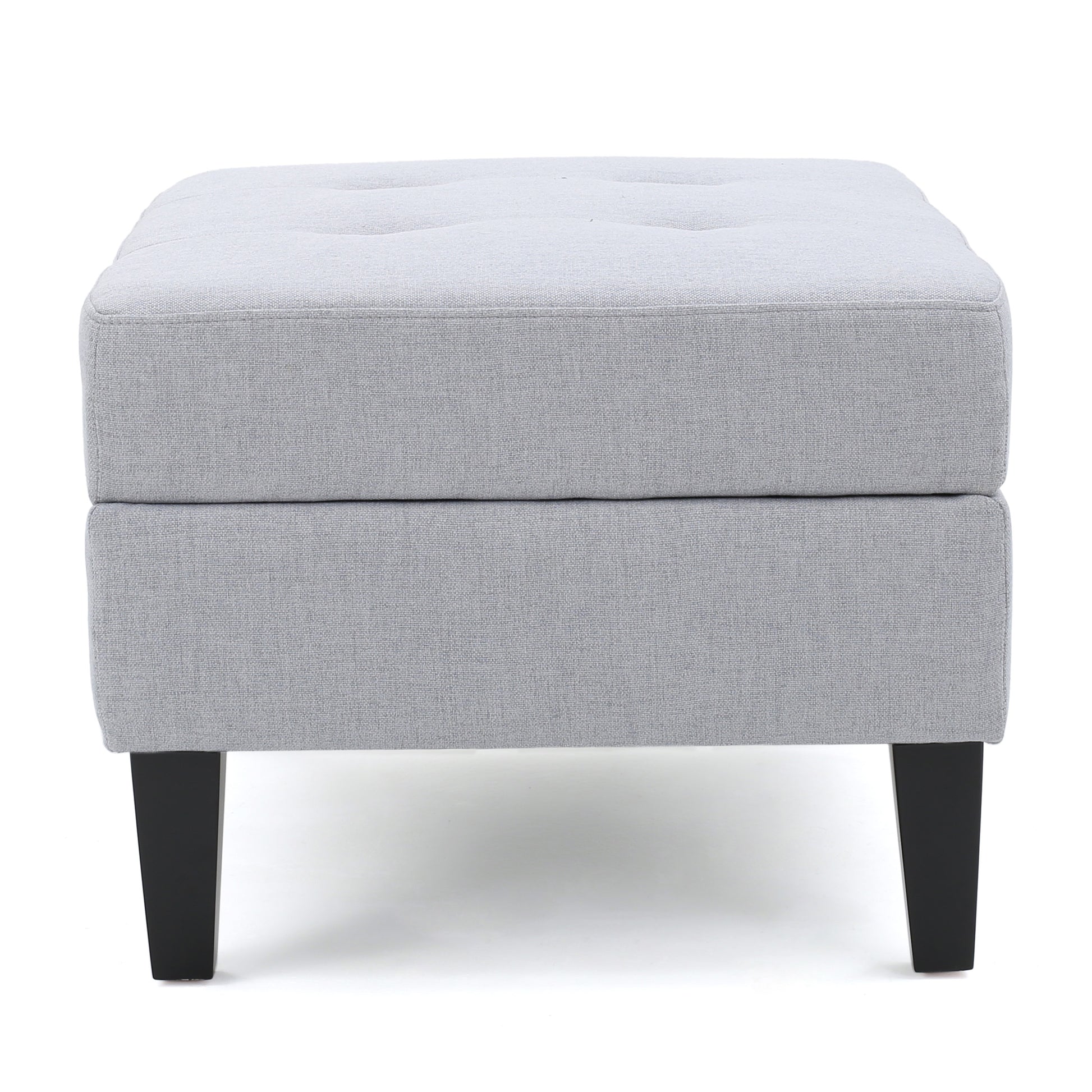 Storage Ottoman Light Grey Fabric