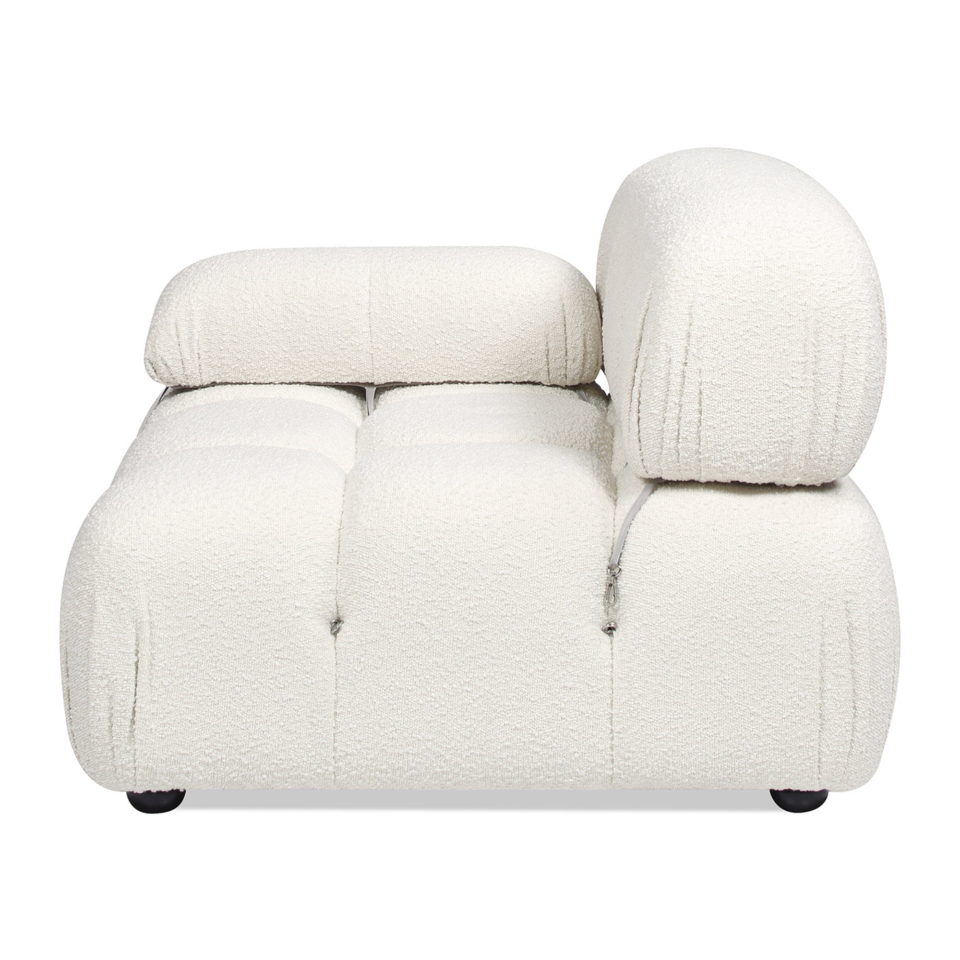 Marcel 36" Bubble Modular Modern Lounge Arm Chair, Ivory White Boucle White Foam Boucle