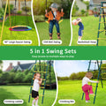 Indoor Outdoor Metal Swing Set With Safety Belt For Backyard Multicolor Steel