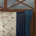 Embroidered 7 Piece Comforter Set Navy King King Navy Polyester