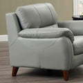 Monroe Leather Chair Silver Grey Memory Foam Genuine Leather